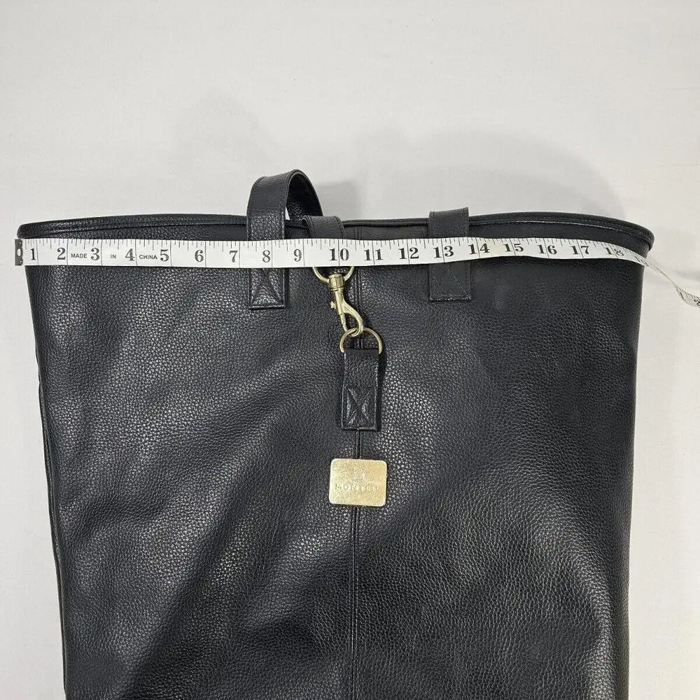 Germaine Monteil Paris Large Black Leather Tote Purse - Picture 12 of 13
